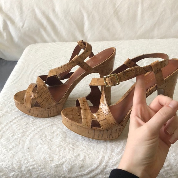 SOLD | Ralph Lauren | Glazed Cork Platform Heels - Picture 4 of 7